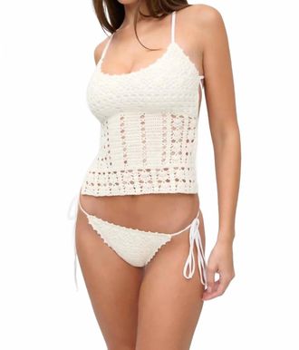Frankies Bikinis Nari Tankini In Ivory Crochet