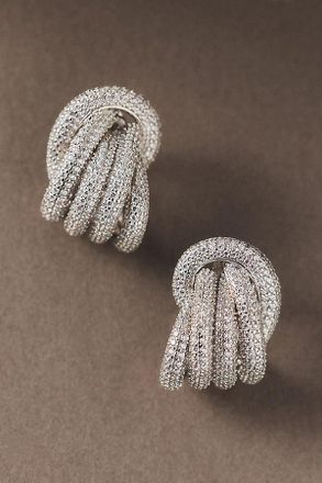 Shashi Margaux Pav&eacute; Knot Earrings