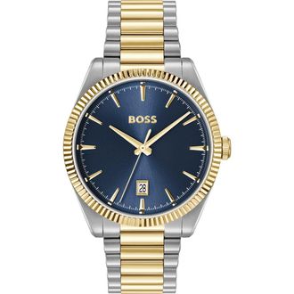 BOSS Cheswick Two-Tone Bracelet Watch, 40mm in Blue at Nordstrom