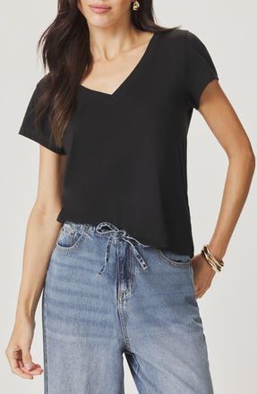 Splendid Lila Regen V-Neck Cotton T-Shirt in Black at Nordstrom, Size X-Small