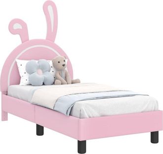 vidaXL Estructura De Cama Para Ni&ntilde;os Peque&ntilde;os Con Cabecera Rosa Pu Vidaxl