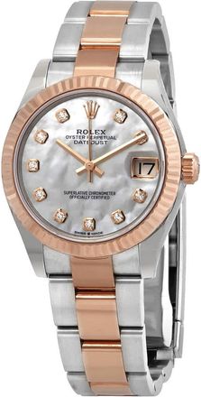 Rolex Datejust 31 Mother of Pearl Diamond Dial Automatic Ladies Steel and 18kt Everose Gold Oyster Watch 278271MDO