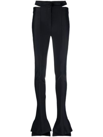 MUGLER Black Flared Stretch Trousers
