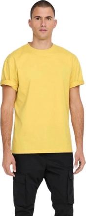 Only & Sons Hombre, Camisetas, Amarillo, Talla: L