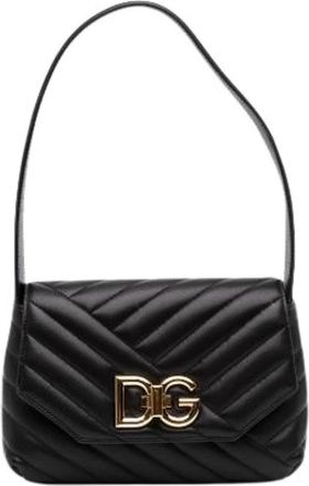 Dolce & Gabbana Pre-owned Quilted Lambskin Shoulder Bag - Dames - Vintage Schoudertas - Zwart - ONE Size - Leer - Vintage