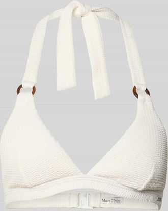 Marc O'Polo Bikini-Oberteil mit Strukturmuster in Weiss, Gr&ouml;&szlig;e XL