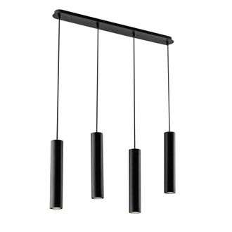 Luce-Ambiente-Design Luz de techo cil&iacute;ndrica en metal negro con cuatro luces