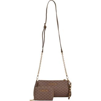Bebe Adela Monogram Crossbody Baguette with Wallet in Moss Stone at Nordstrom Rack