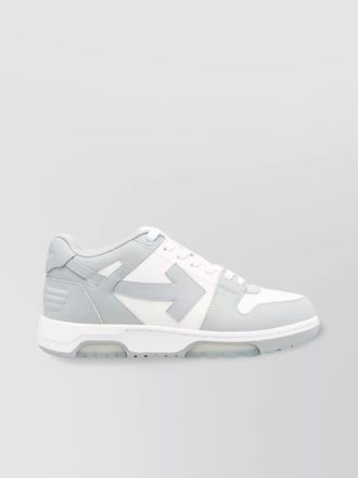 Off-white low top sneakers with perforated toe and rubber sole