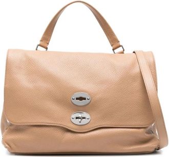 Zanellato Amandel Beige Schoudertas - Dames - Handtassen - Beige - ONE Size - Leer - Tassen