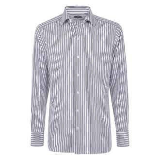 Tom Ford Alternate Stripe Slim Fit Shirt - Heren - Casual Overhemden - Veelkleurig - XL - Leer - Overhemden