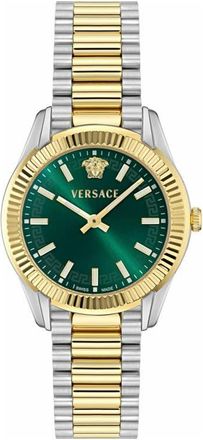 Versace Apodis Two-Tone Bracelet Watch, 34mm in Green/two Tone at Nordstrom