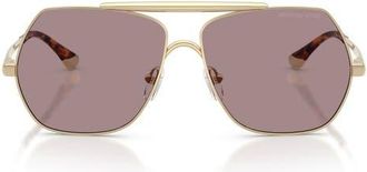 Michael Kors Denver 58mm Pilot Sunglasses in Light Gold /Grape at Nordstrom