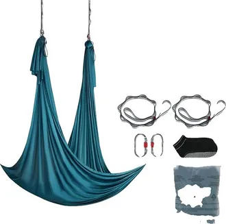 OEM Hamaca Y Columpio De Yoga A&eacute;reo De Tela De Nailon Con Equipamiento Completo, 5,5 Yardas, Verde