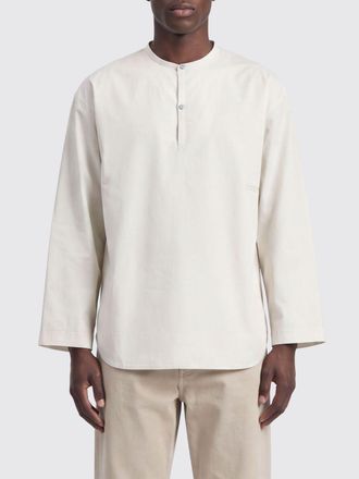 Christophe Lemaire Relaxed Fit Crewneck Shirt in a Cotton and Silk Blend