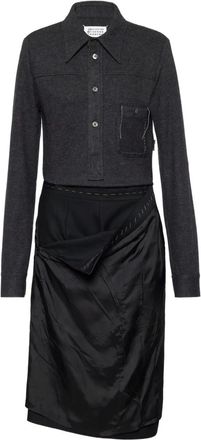 Maison Margiela Midi-jurk met lange mouwen - Zwart