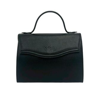 Saint Laurent Black Leather Handbag Tote Bag (Pre-Owned)