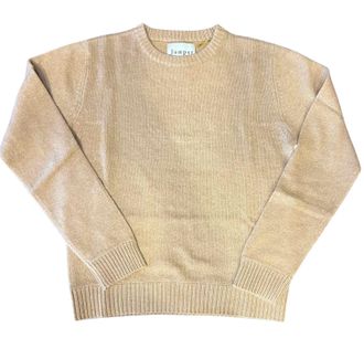 JUMPER 1234 Womens Lightweight Cashmere Crew Sweater In Beige
