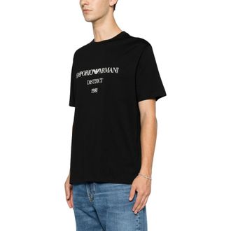 Emporio Armani T-shirt met ronde hals - Heren - T-shirts - Zwart - M - Tops