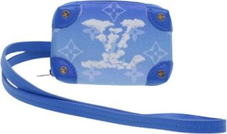 Louis Vuitton Pre-owned Mini Pouch - Dames - Vintage Mini Tas - Blauw - ONE Size - Leer - Vintage