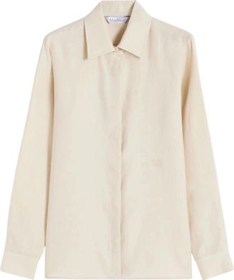Max Mara Linnen Canvas Shirt - Dames - Overhemden - Beige - S - Linnen - Overhemden