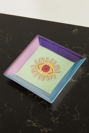 Suzanne Kalan + Jonathan Adler Vassoio Per Gioielli In Porcellana - Blu