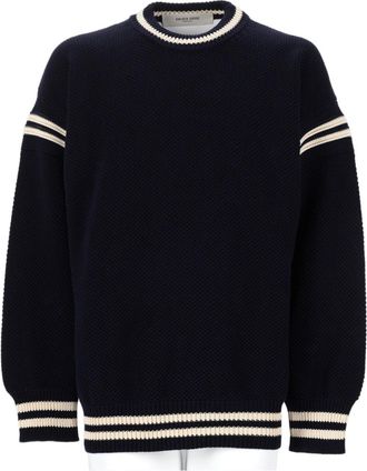 Golden Goose Boxy Sweater With Textured Knit And Contrasting Details