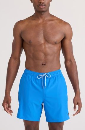 Saxx Oh Buoy 2N1 7-Inch Volley Swim Trunks in Bold Blue at Nordstrom, Size Xx-Large