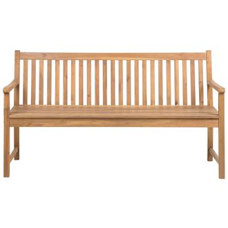 Beliani Beliani - Banco De Jard&iacute;n De Madera De Acacia Clara 160 Cm Con Listones Estilo R&uacute;stico Vivara