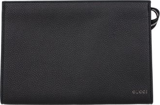 Gucci Pochette Herens Leer Zwart