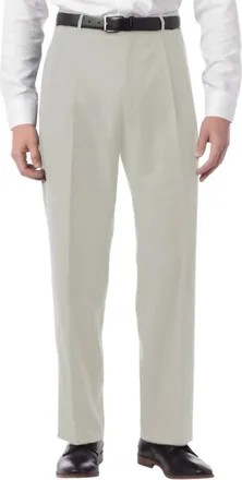 Ballin Manchester Pleated Micro Nano Performance Gabardine Trouser In Cream