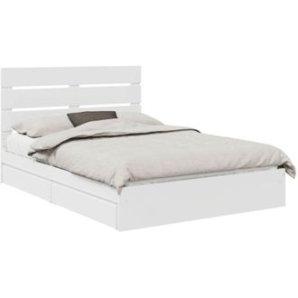 vidaXL vidaXL Letto con Contenitore Bianco 140 x 200 cm Legno multistrato