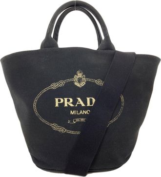 Prada Black Canvas Tote Bag (Pre-Owned)