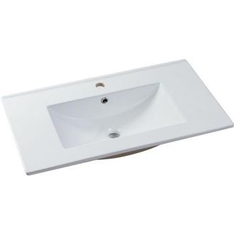 Vente-Unique Lavabo da incasso rettangolo 101 x 46,5 cm in Ceramica Bianco - MOTIAC