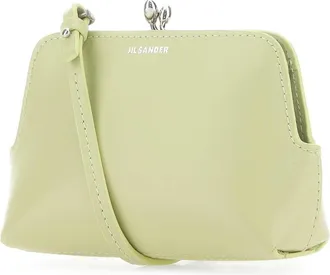 Jil Sander Womens Structured Leather Micro Bag Green