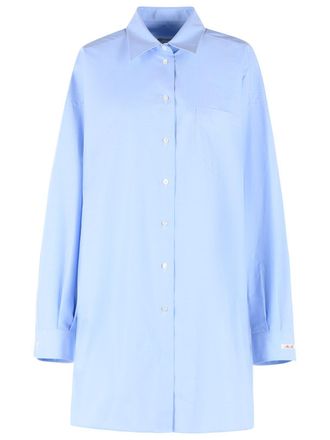 Maison Margiela Flared Hem Cotton Shirt With Iconic Back Stitching