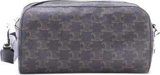 Celine Roller Triomphe gecoate canvas medium crossbodytas - Zwart