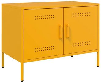 vidaXL Vidaxl - Mueble De Tv De Acero Amarillo Mostaza 68x39x50,5 Cm