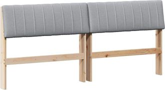 vidaXL Cabecero Tapizado Gris Claro 180 Cm Madera De Pino Macizo Vidaxl