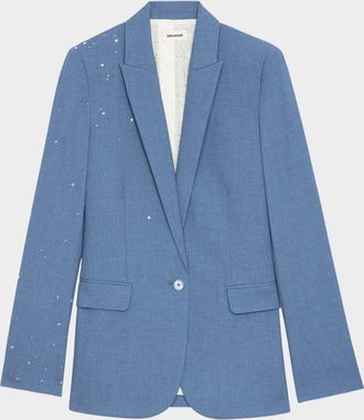 Zadig&Voltaire Valse Star Embellished Single-Breasted Blazer