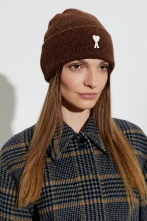 Ami Cap With Embroidered Logo, Unisex, Brown