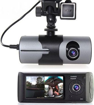 Trade Shop Trade Shop Traesio - Dvr Per Veicoli Auto Con Doppia Camera Frontale e Posteriore Con Sensore Gps