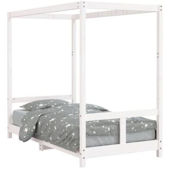 vidaXL Vidaxl - Giroletto per Bambini Bianco 80x160cm in Legno Massello di Pino
