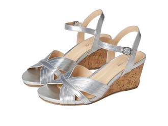 Kenneth Cole Reaction Gomi Womens Wedge Shoes Silver : 9.5 M, Faux Leather