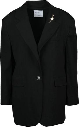 Marella Over Blazer - Dames - Blazers - Zwart - M - Linnen - Jassen