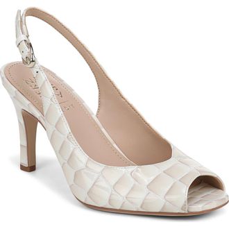 Naturalizer Alexa Peep Toe Slingback Pump in Warm White at Nordstrom, Size 9.5