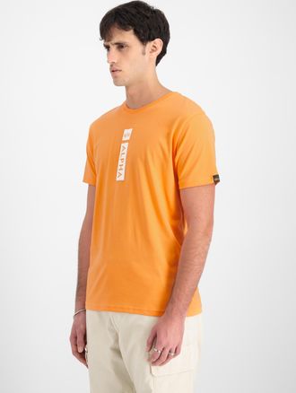 Alpha Industries T-Shirt ALPHA INDUSTRIES Alpha Puff Print T-Shirt, Herren, Gr. XXL, orange (tangerine), Obermaterial: 100% Baumwolle, Shirts T-Shirt
