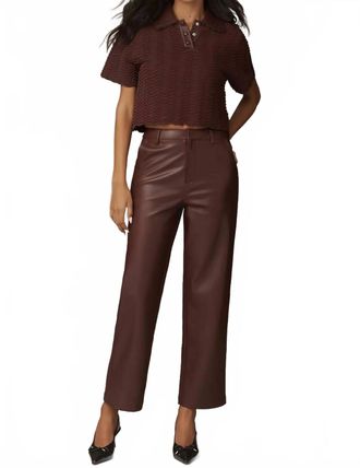 En Saison Delphine Straight-Leg Pants In Plum Brown