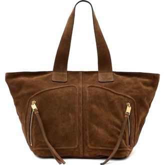AllSaints Jean Rey Suede Tote in Sugar Brown at Nordstrom