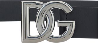 Dolce & Gabbana Mens Leather Belt Tosca Black Calf